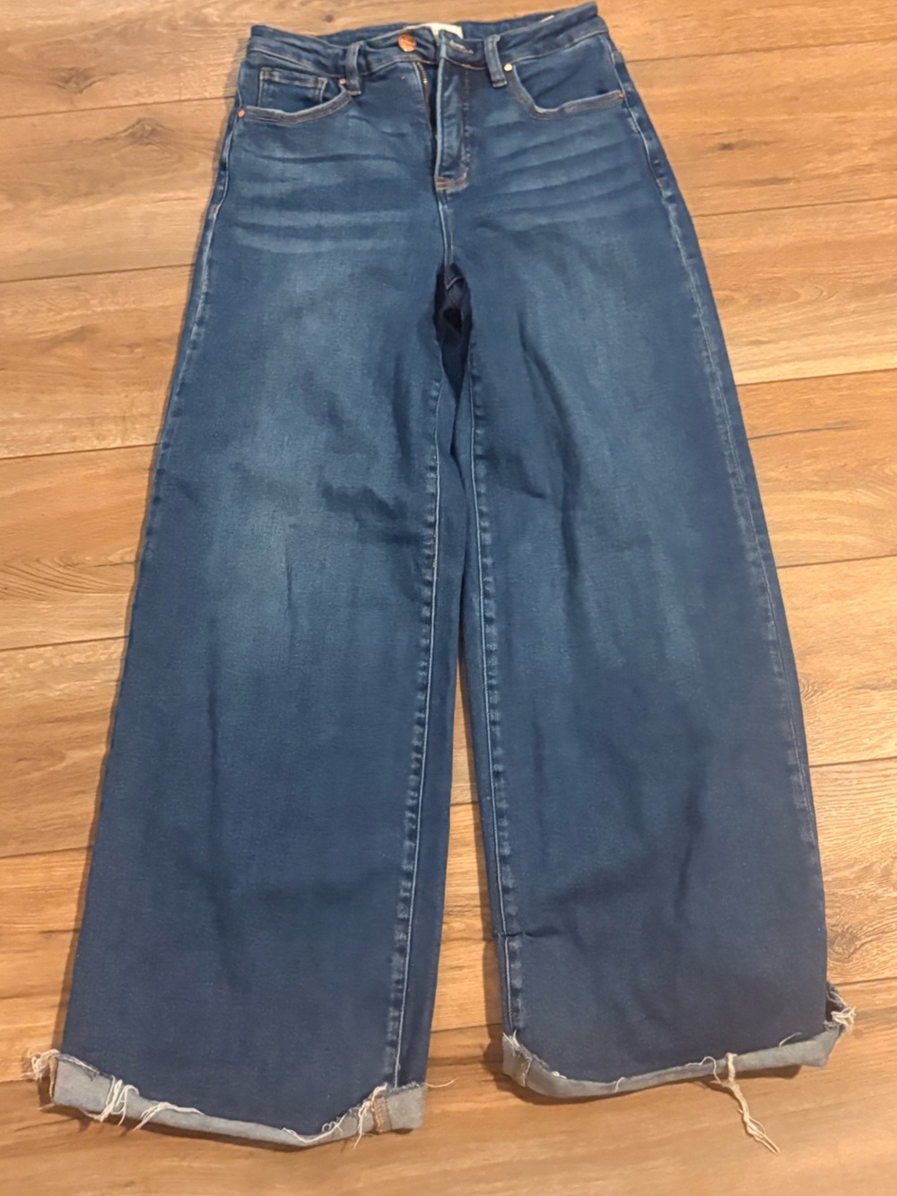 Risen High-Rise Wide Leg Jeans